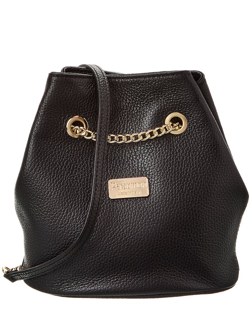 Persaman New York #1011 Leather Bucket Bag In Black
