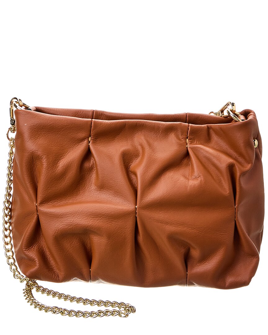 Persaman New York #1069 Leather Clutch In Brown