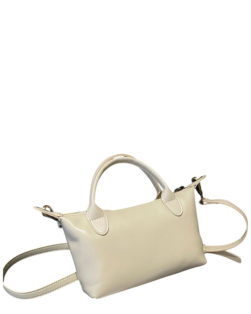 Bella Desert Leather Shoulder Bag In White