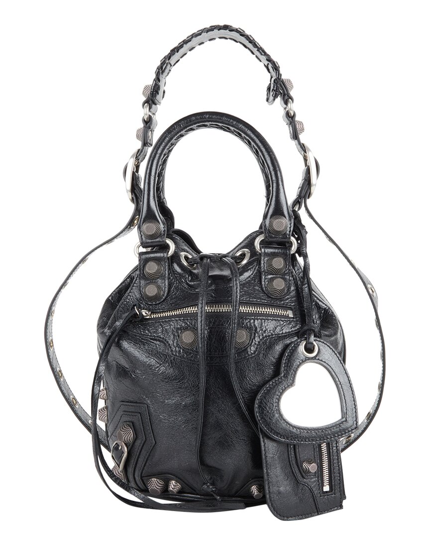 Balenciaga Black Le Cagole Small Motocross Bucket Bag (Authentic Pre-Owned)