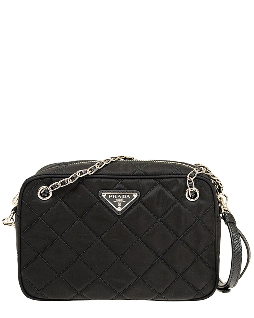 Prada Quilted Medium Crossbody Bag In Black