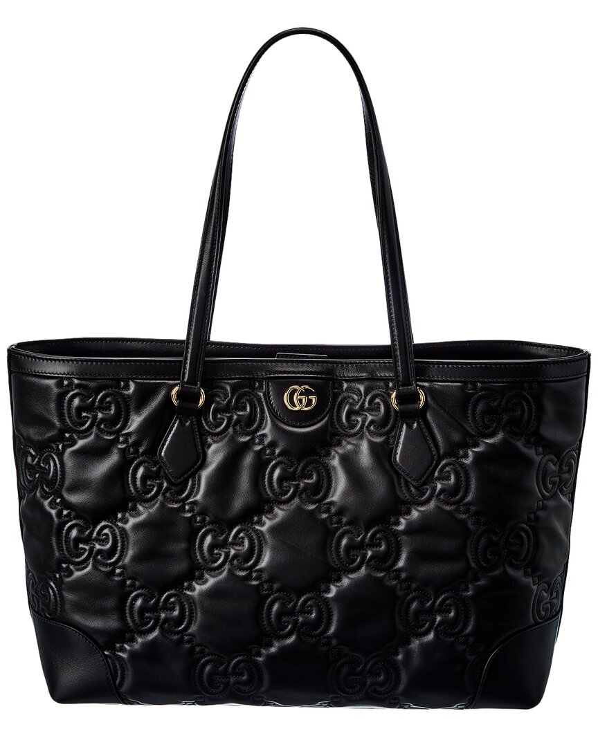 Gucci Gg Medium Matelasse Leather Tote In Black