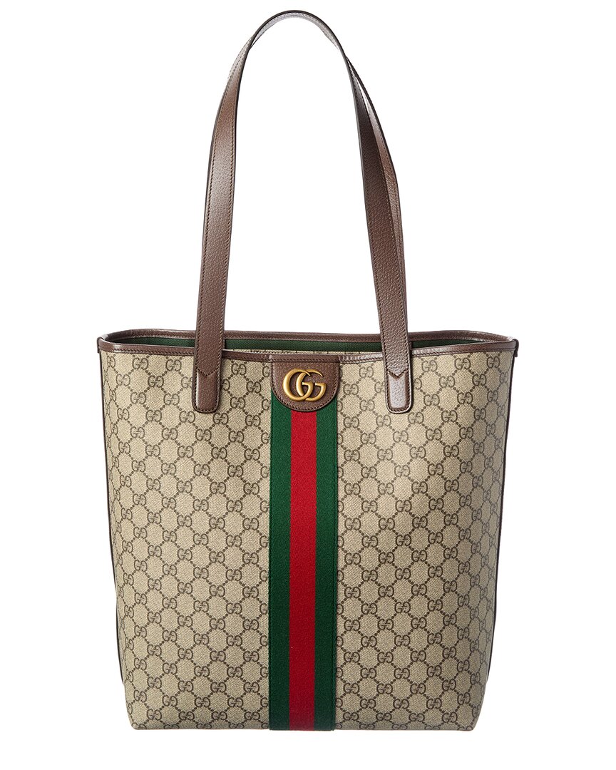 Gucci Ophidia Medium Gg Supreme Canvas & Leather Tote In Multi