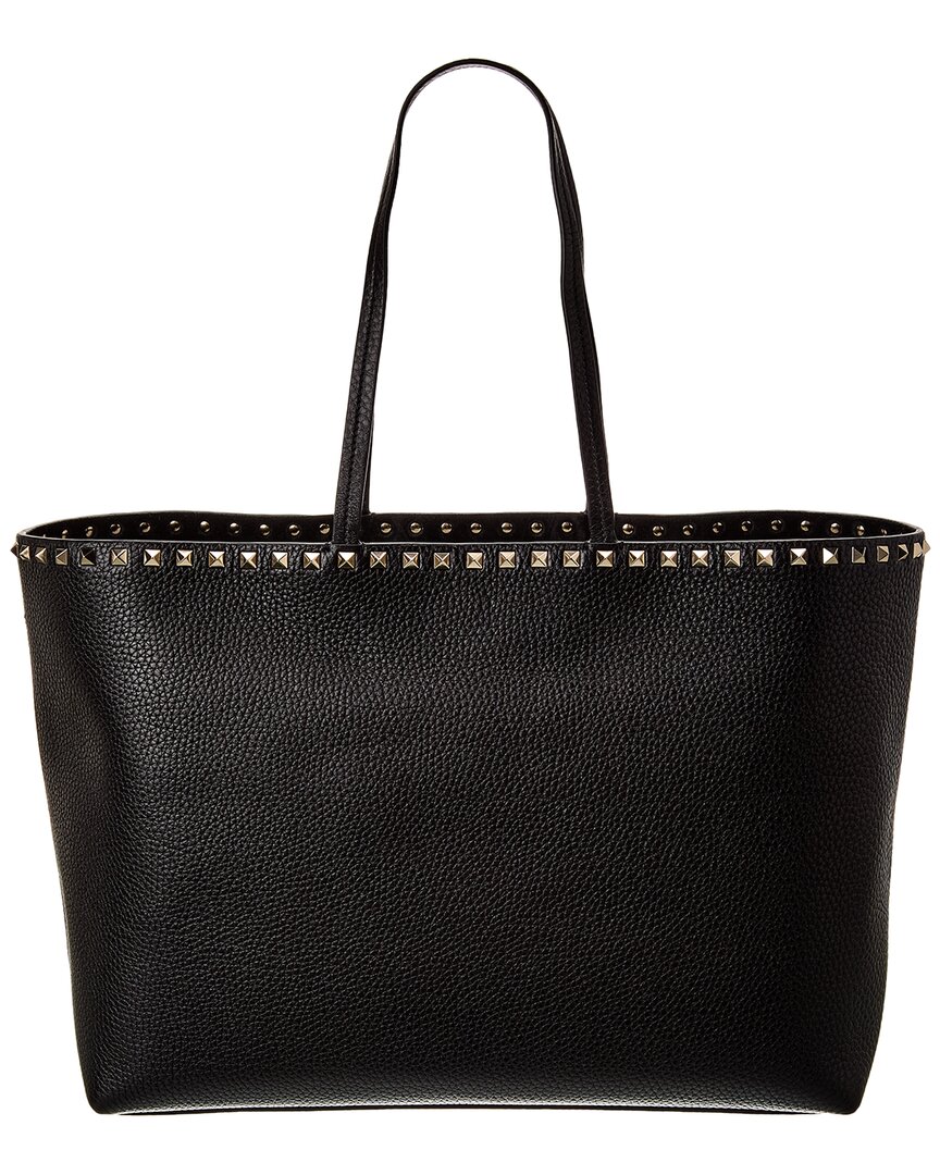 Valentino Rockstud Large Grainy Leather Shopper Tote Women's