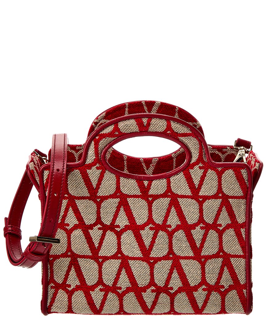 Valentino Garavani Le Troisième Toile Iconographe Tote Bag In Red