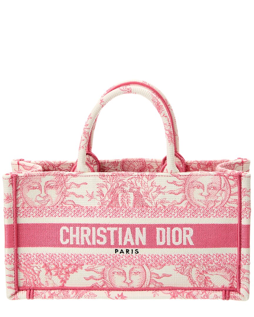 Dior Book Canvas Tote In Pink