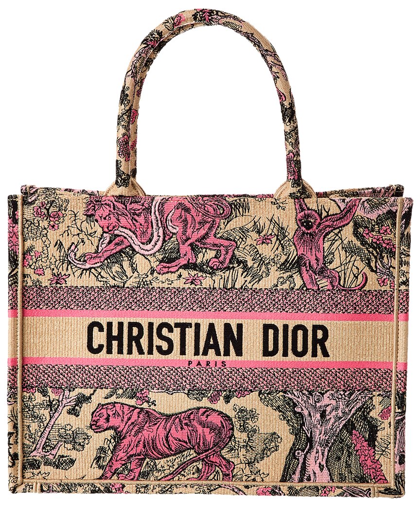 Dior Book Canvas Tote In Orange