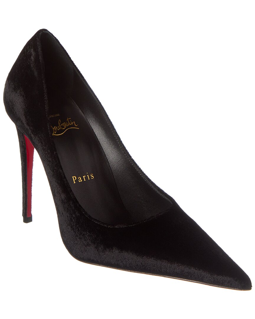 Shop Christian Louboutin Kate Max 100 Velvet Pump In Black