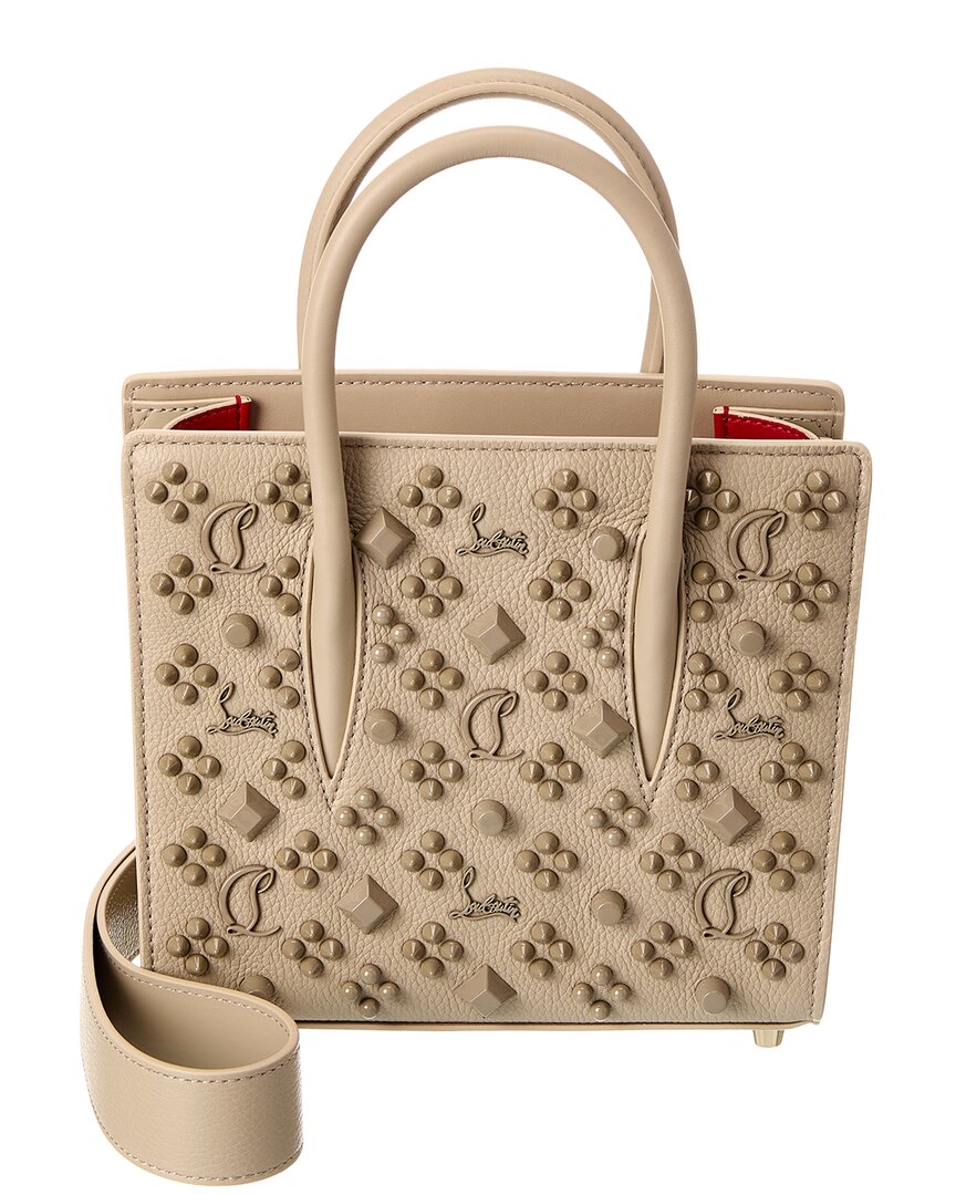 Christian Louboutin Paloma Mini In Leather With Loubinthesky Spikes In Beige