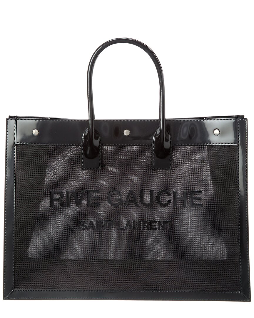 【SAINT LAURENT】 Rive Gauche Shopping Leather Bag Saint Laurent Rive Gauche Mesh & Leather Tote