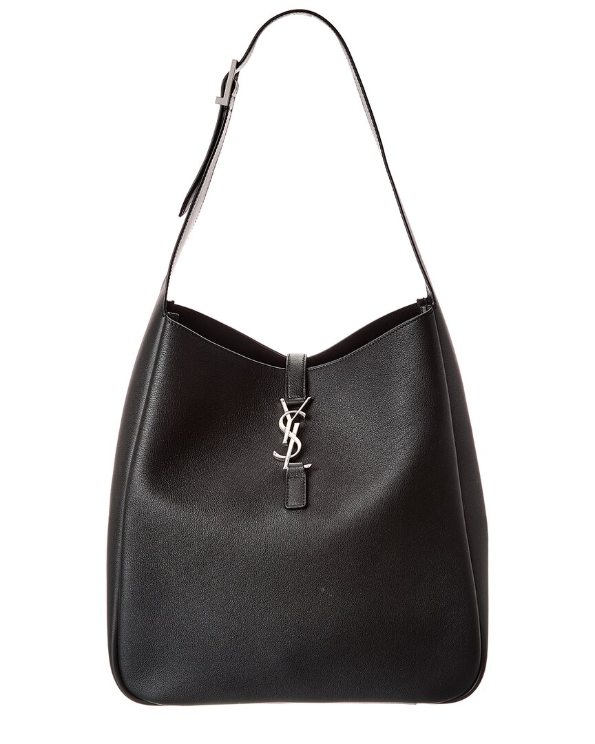 Saint Laurent Le 5 A 7 Supple Large Leather Hobo Bag In Black