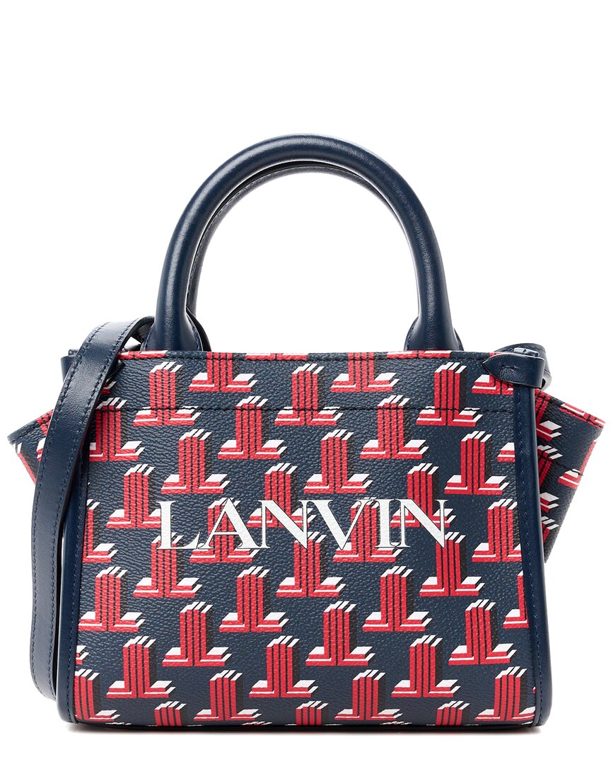 Lanvin Red Leather 3d Jl Printed Nano In & Out Tote (authentic Pre-loved)