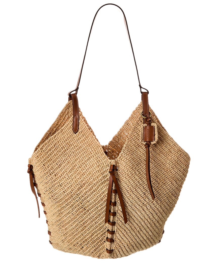 Isabel Marant Tampa Raffia & Leather Tote In Brown