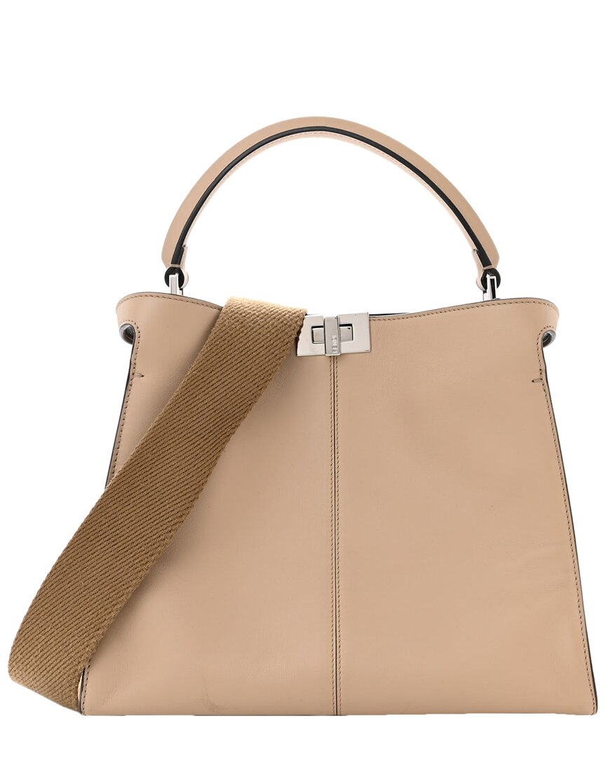 Fendi Beige Leather Medium Peekaboo X-lite Amido Ciclamino (authentic Pre- Owned)