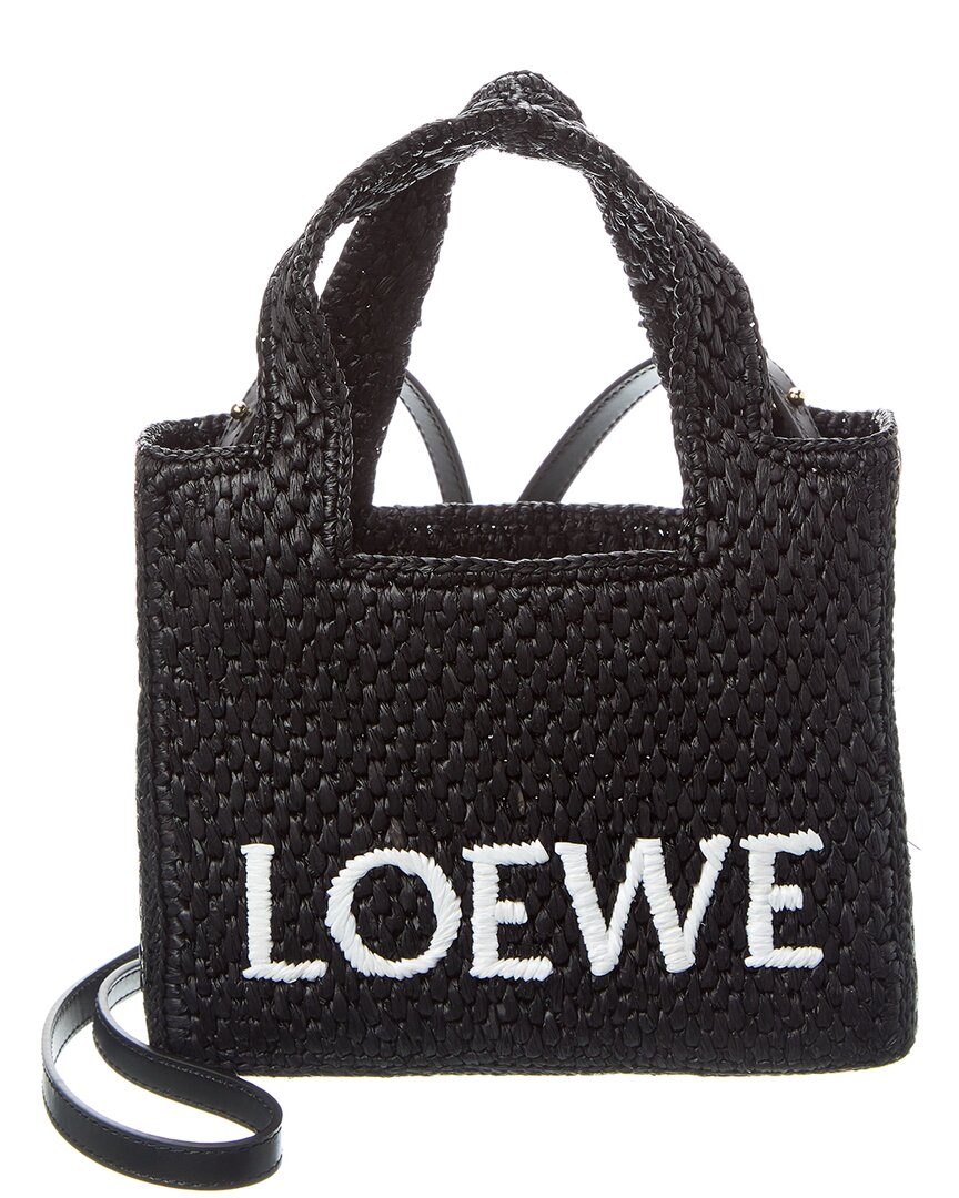 Loewe Font Mini Raffia Tote