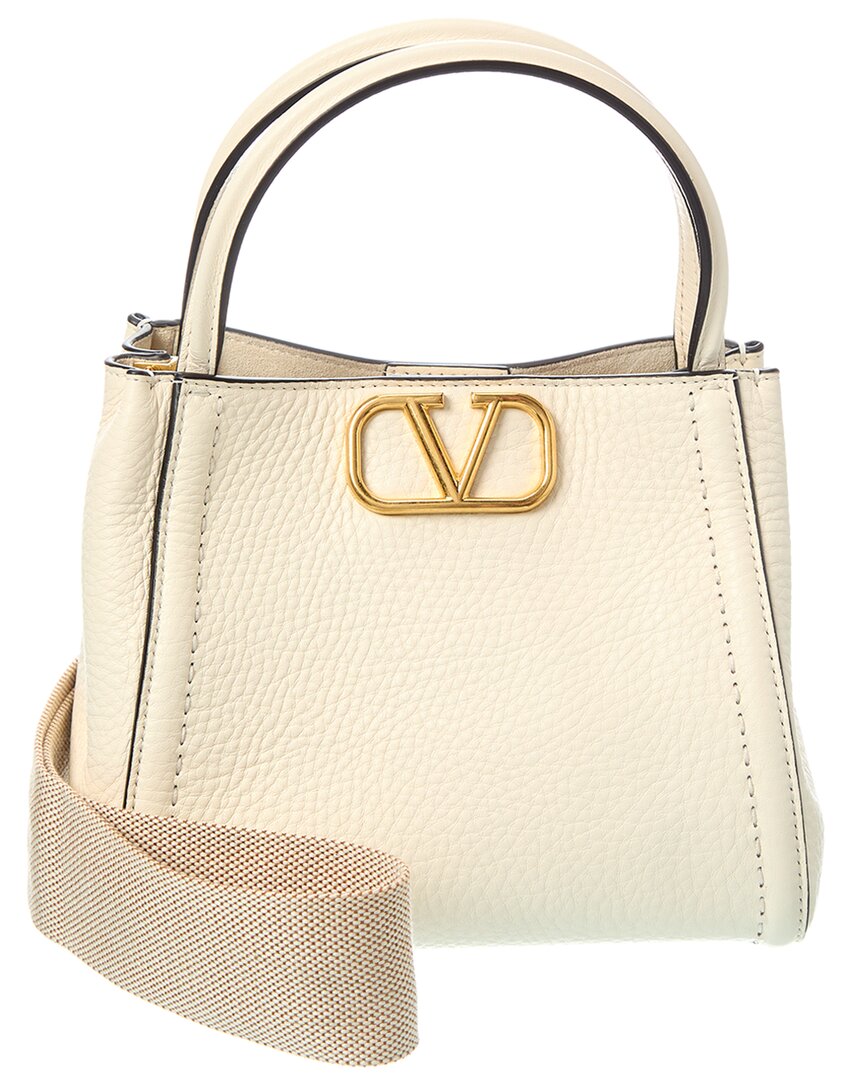 VALENTINO GARAVANI VALENTINO VLOGO SMALL LEATHER TOTE