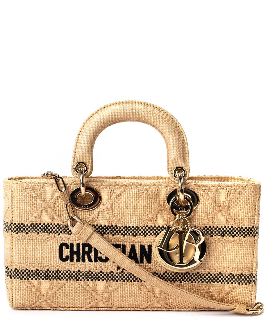 Dior Lady D Joy Medium Raffia Tote