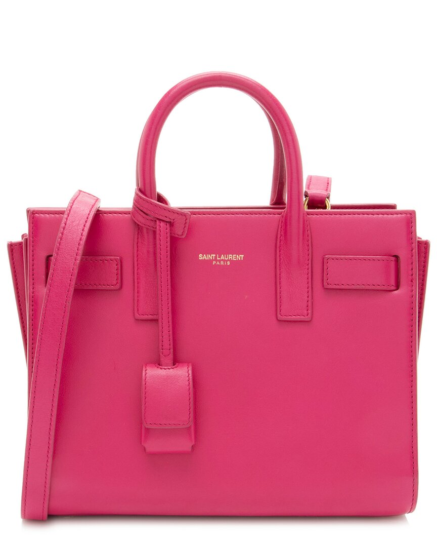 Saint Laurent Pink Calfskin Sac De Jour Nano Tote (authentic Pre-loved)