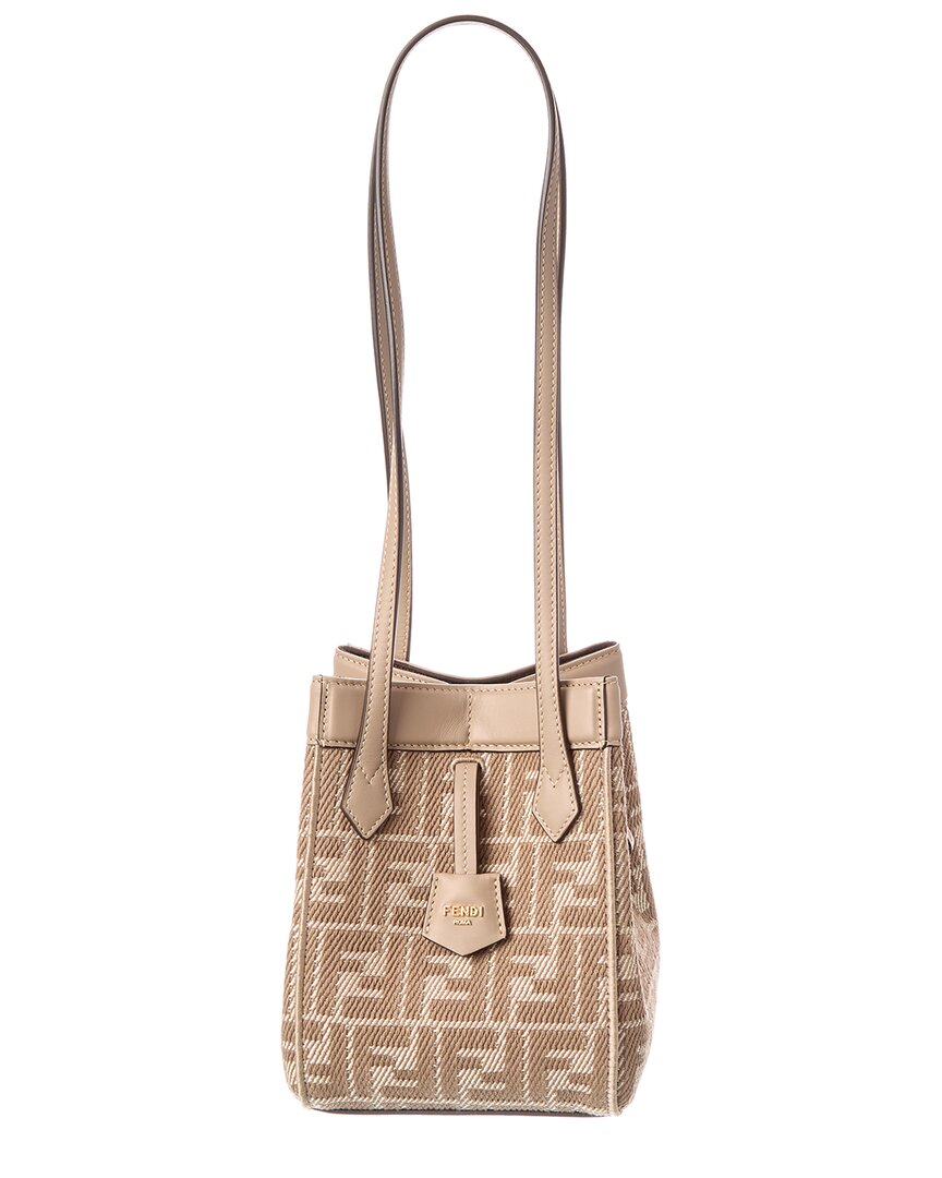 Fendi Origami Mini Ff Jacquard & Leather Shoulder Bag
