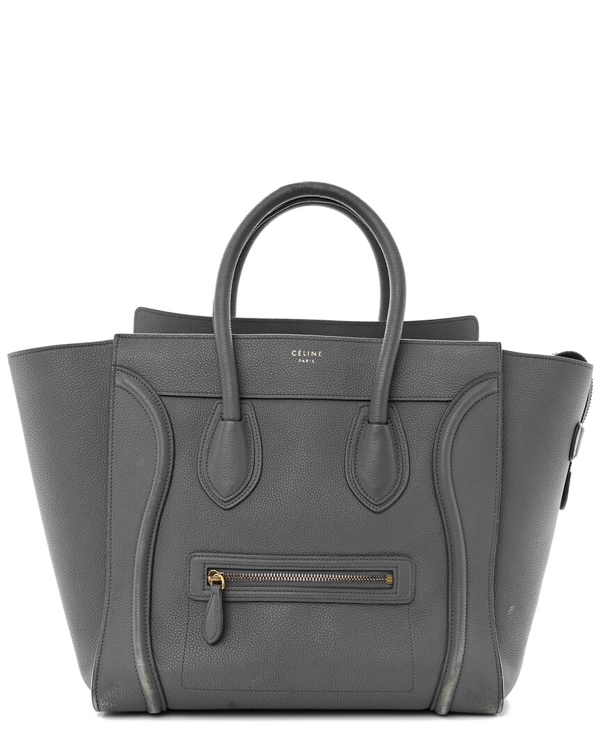 Celine Grey Drummed Leather Micro Luggage (authentic Pre-loved)