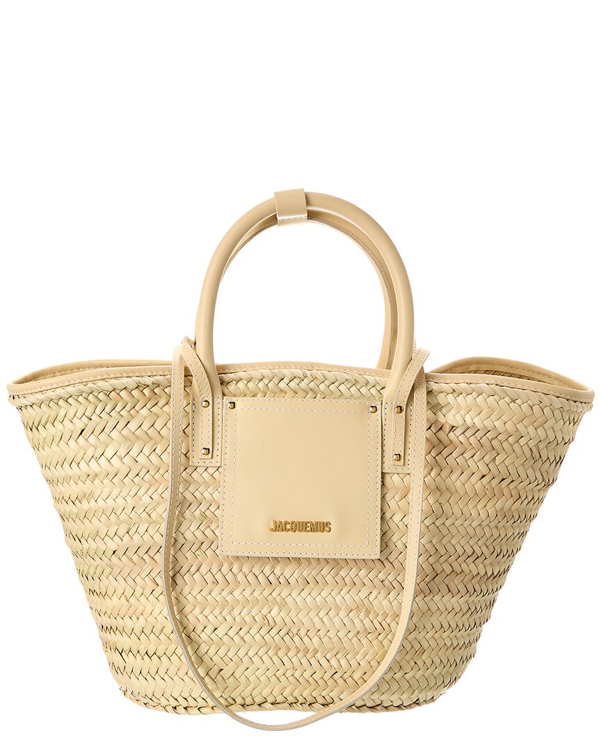 Jacquemus Le Panier Soli Palm & Leather Tote