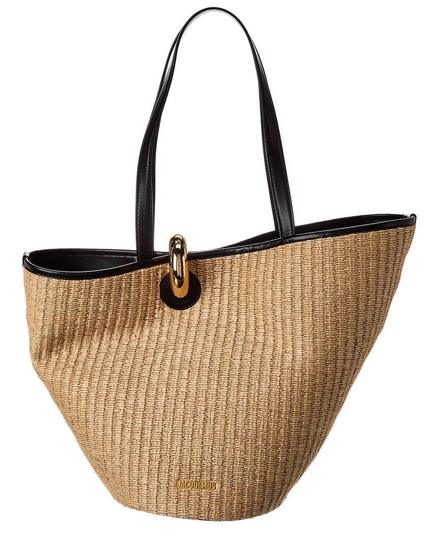 Jacquemus The Bambola Leather-trim Basket Tote