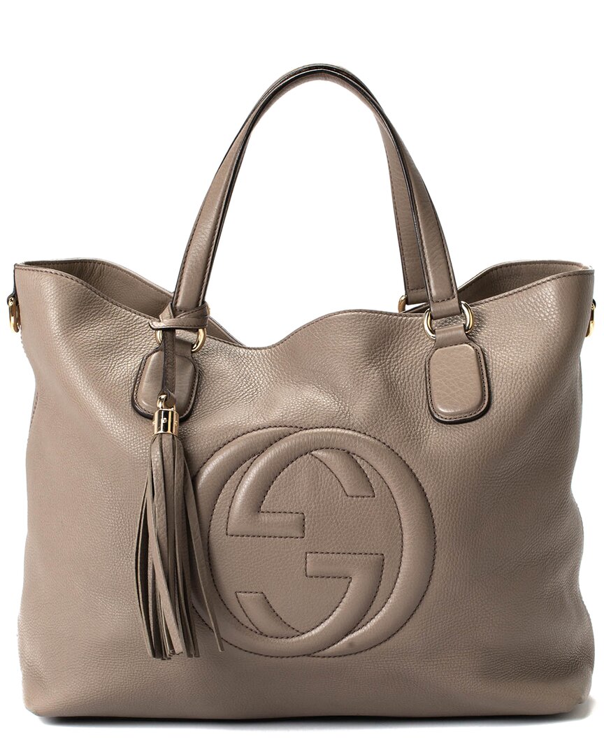 Gucci Brown Leather Soho Tote (authentic Pre-loved)