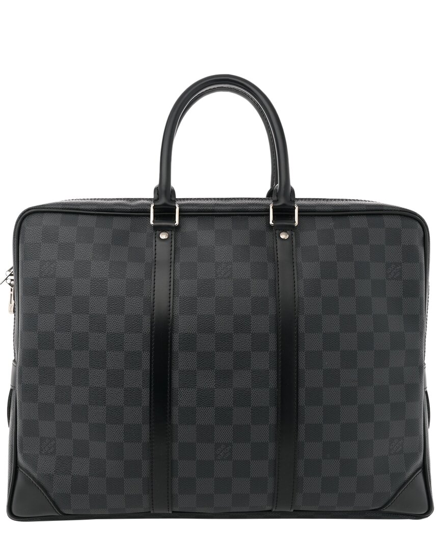 Pre-owned Louis Vuitton Black Damier Graphite Coated Canvas Porte-documents Voyage No  Strap (authentic Pre-lo