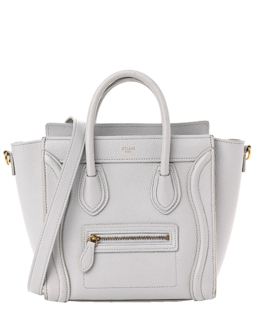 Celine White Smooth Leather Nano Luggage (authentic Pre-loved)