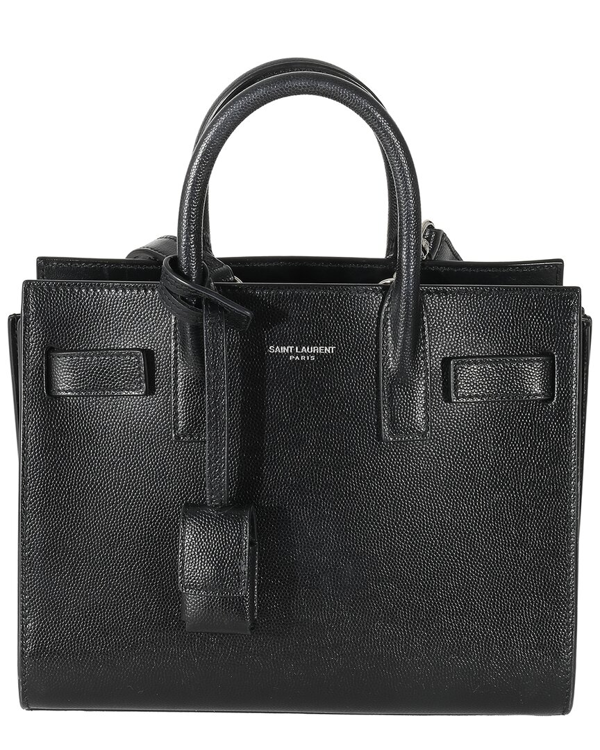 Saint Laurent Black Grained Leather Nano Sac De Jour (authentic Pre-loved)