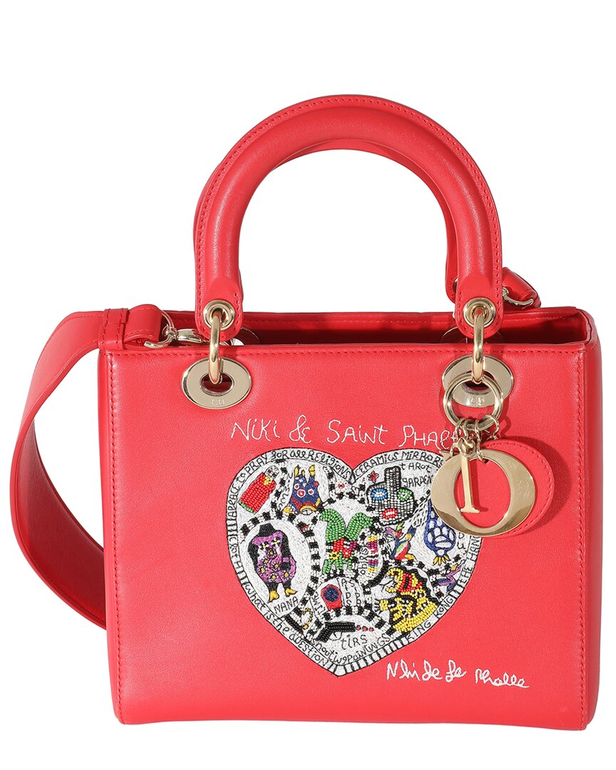 Dior Red Calfskin Niki De Saint Phalle Medium Lady  (authentic Pre-loved)