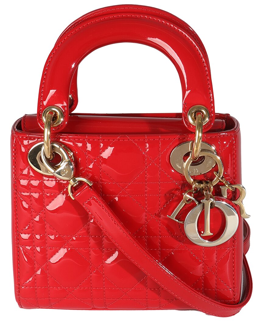 Dior Red Patent Leather Mini Lady  (authentic Pre-loved)