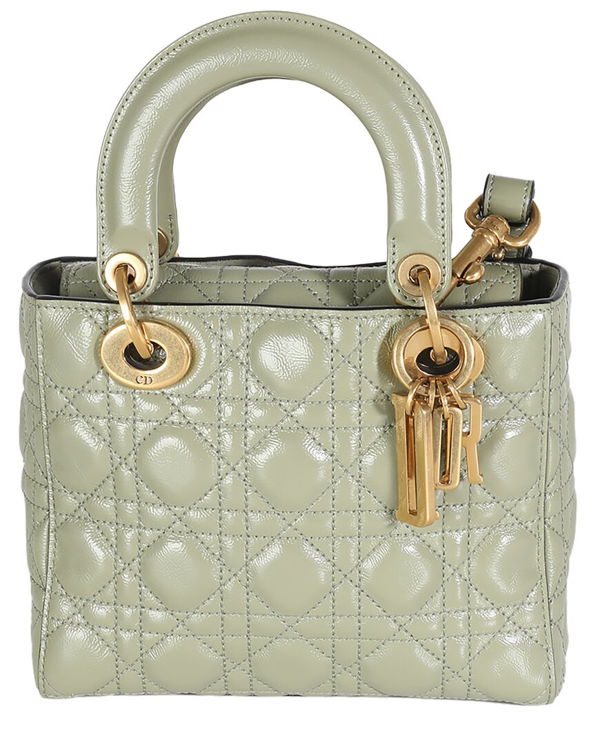 Dior Green Leather Lucky Badges My Lady  Bag (authentic Pre-loved)