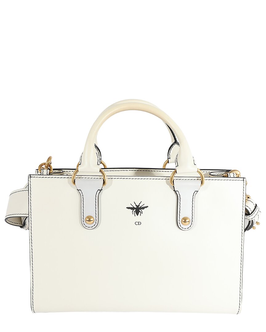 Dior White Leather D-bee Tote (authentic Pre-loved)
