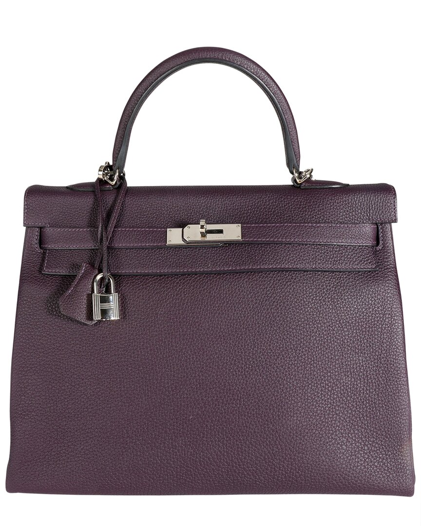 Pre-owned Hermes Hermès Purple Togo Kelly Retourne 35 Phw (authentic Pre-loved)