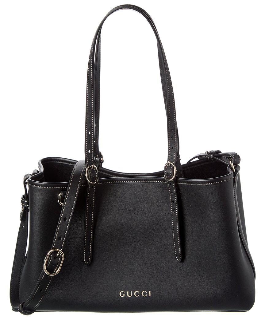Gucci Gg Emblem Small Leather Tote