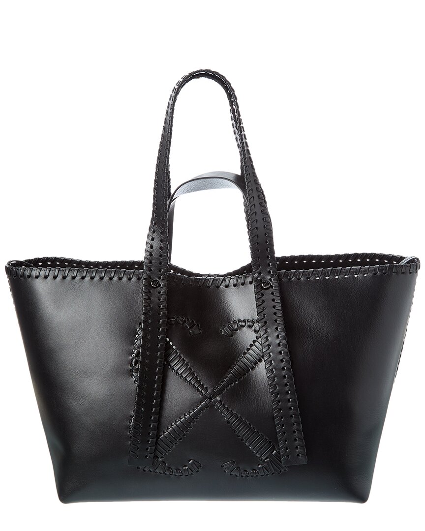 Off-white ™ Day Off Medium Leather Tote In Black