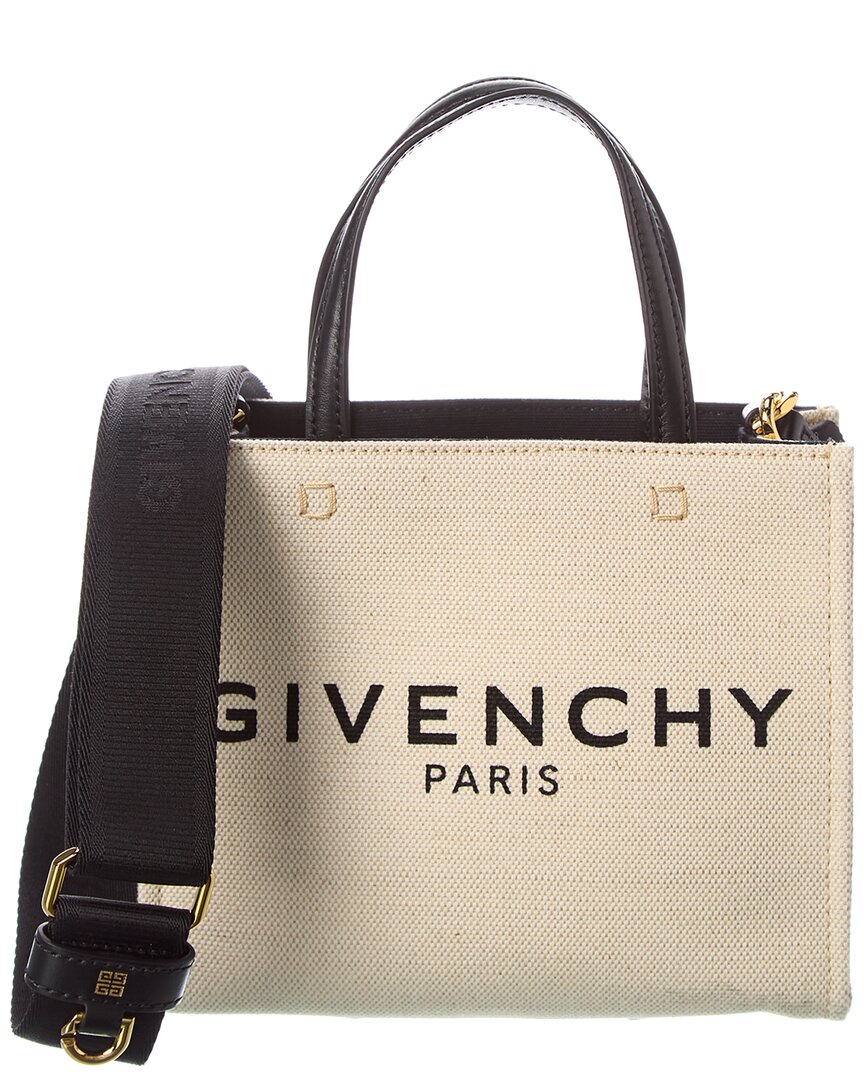 Givenchy Mini G Canvas Tote In Beige