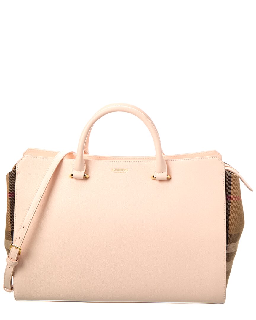 Burberry Banwell Check Canvas & Leather Satchel In Brown