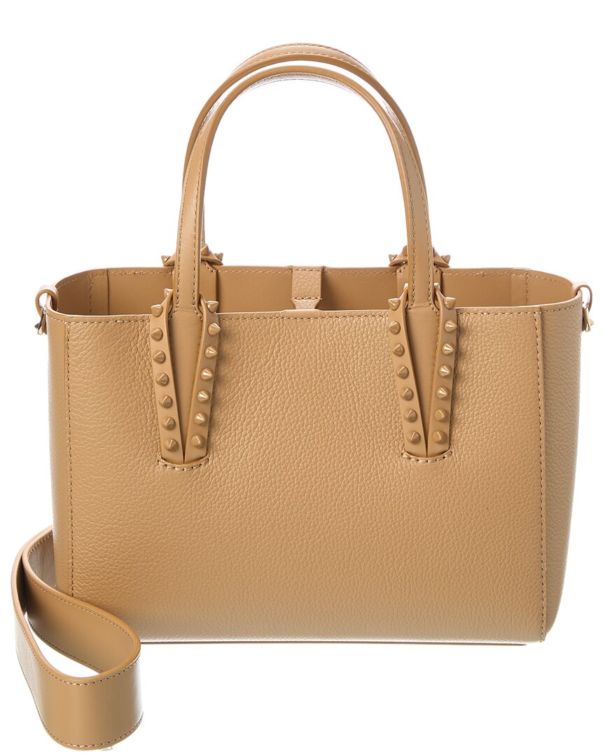 Christian Louboutin Cabata E/w Mini Leather Tote In Sand