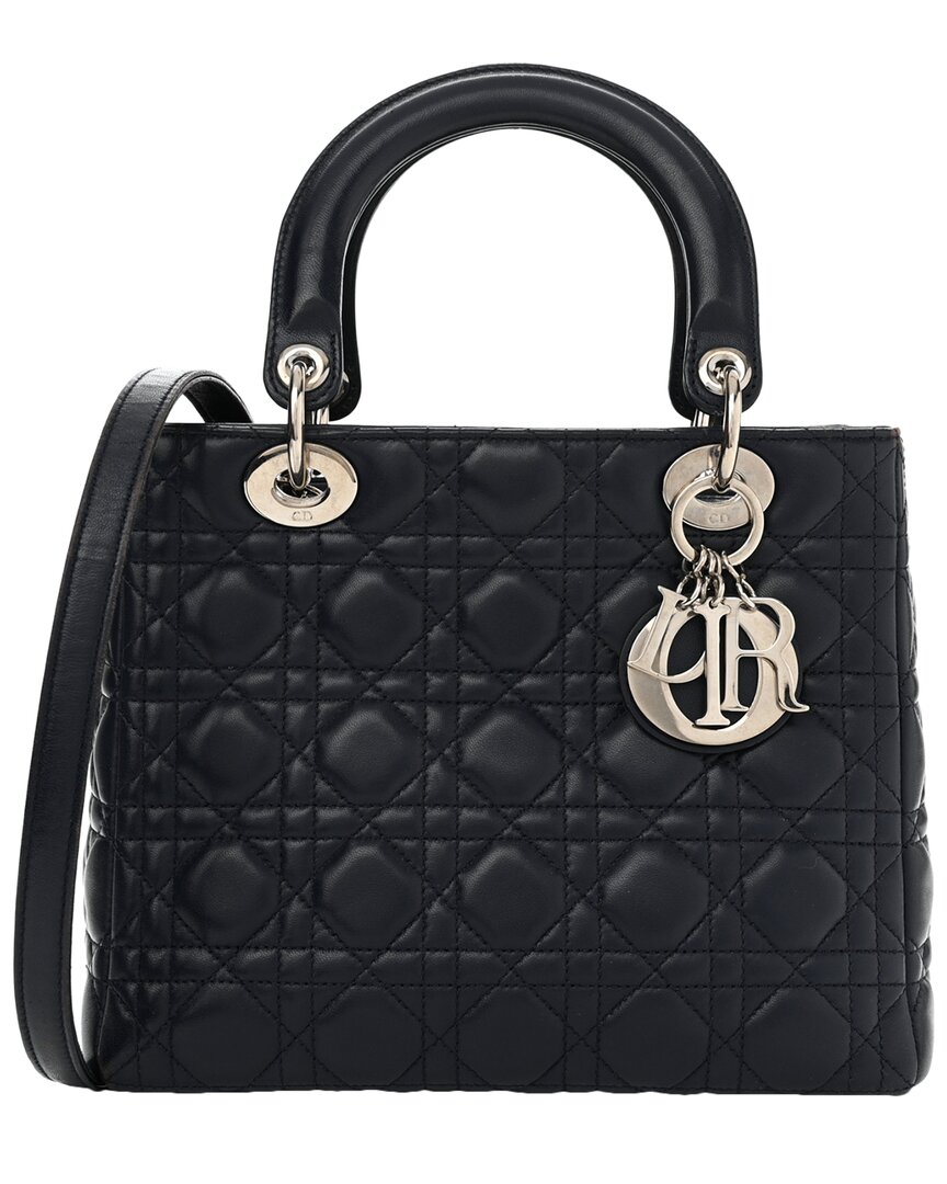 Dior Navy Cannage Leather Lady  (authentic Pre-loved)