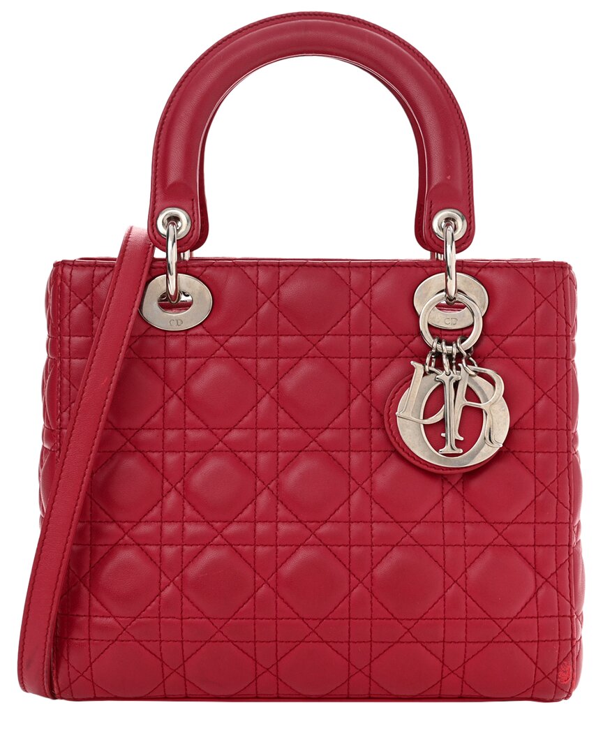 Dior Fuchsia Cannage Leather Lady  (authentic Pre-loved)