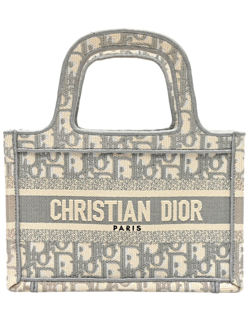 Dior Grey Oblique Canvas Medium Book Tote (authentic Pre-loved)