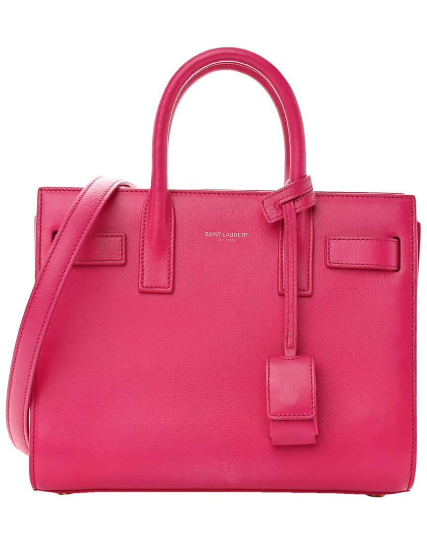 Saint Laurent Bubblegum Calfskin Leather Nano Sac De Jour (authentic Pre-  Loved)