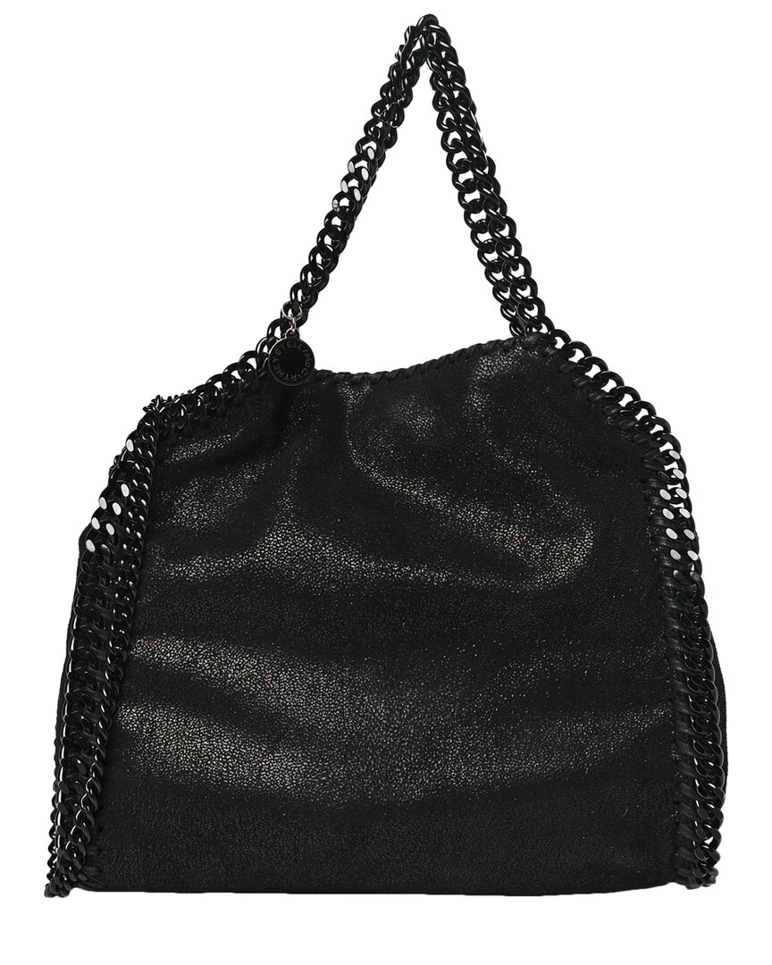 Stella Mccartney Black Shaggy Deer Falabella Fold-over Tote (authentic Pre-  Loved)