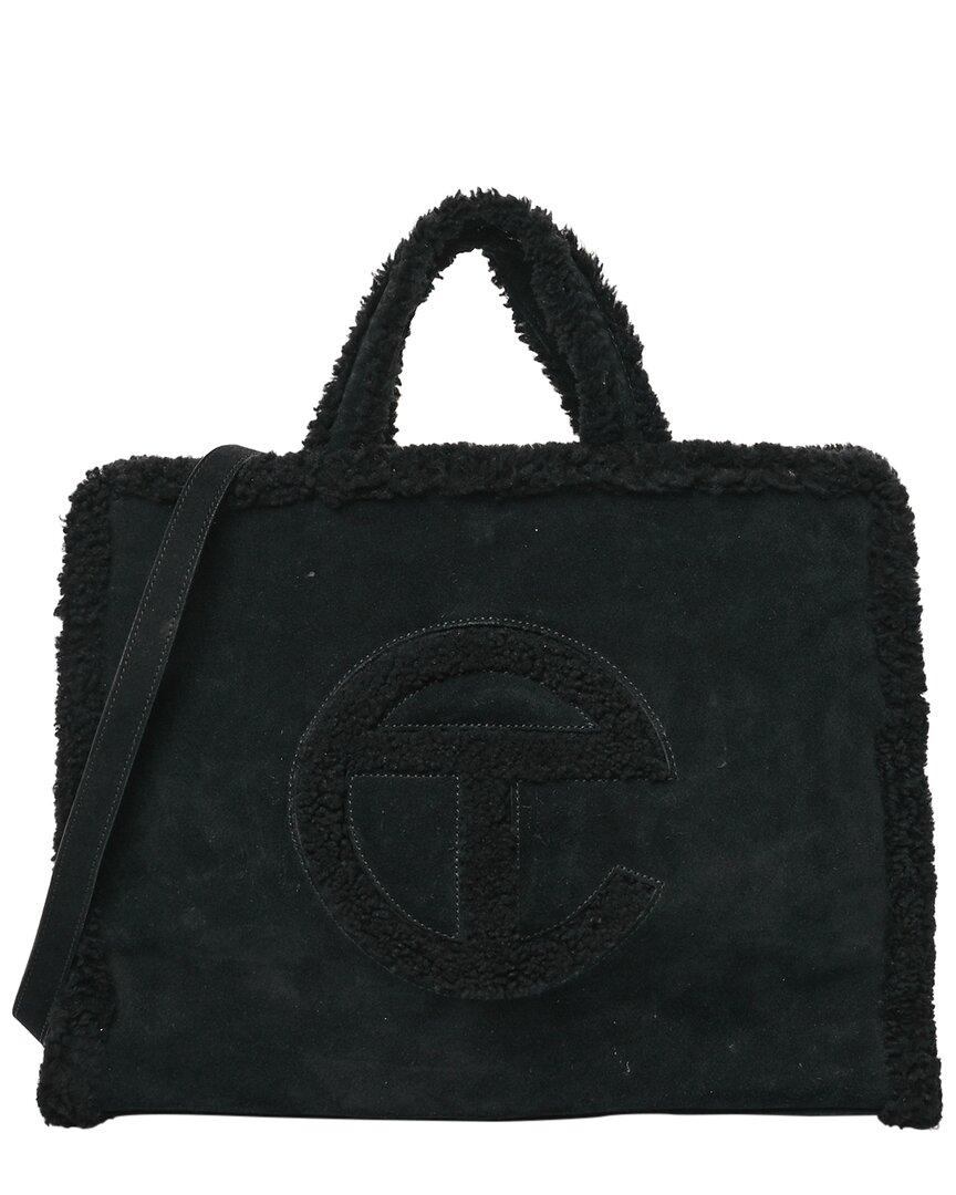 Telfar Black Suede X Ugg Medium Shopping Bag (authentic Pre-loved)
