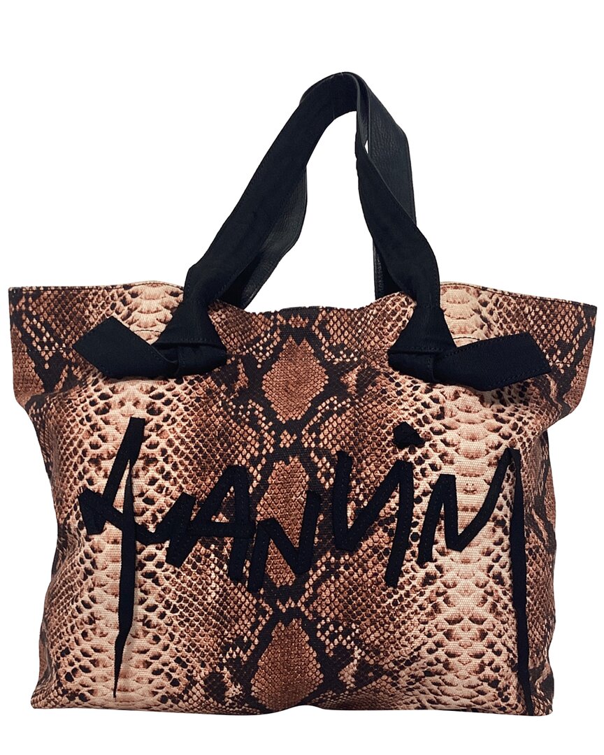 Lanvin Brown Canvas Logo Tote (authentic Pre-loved)