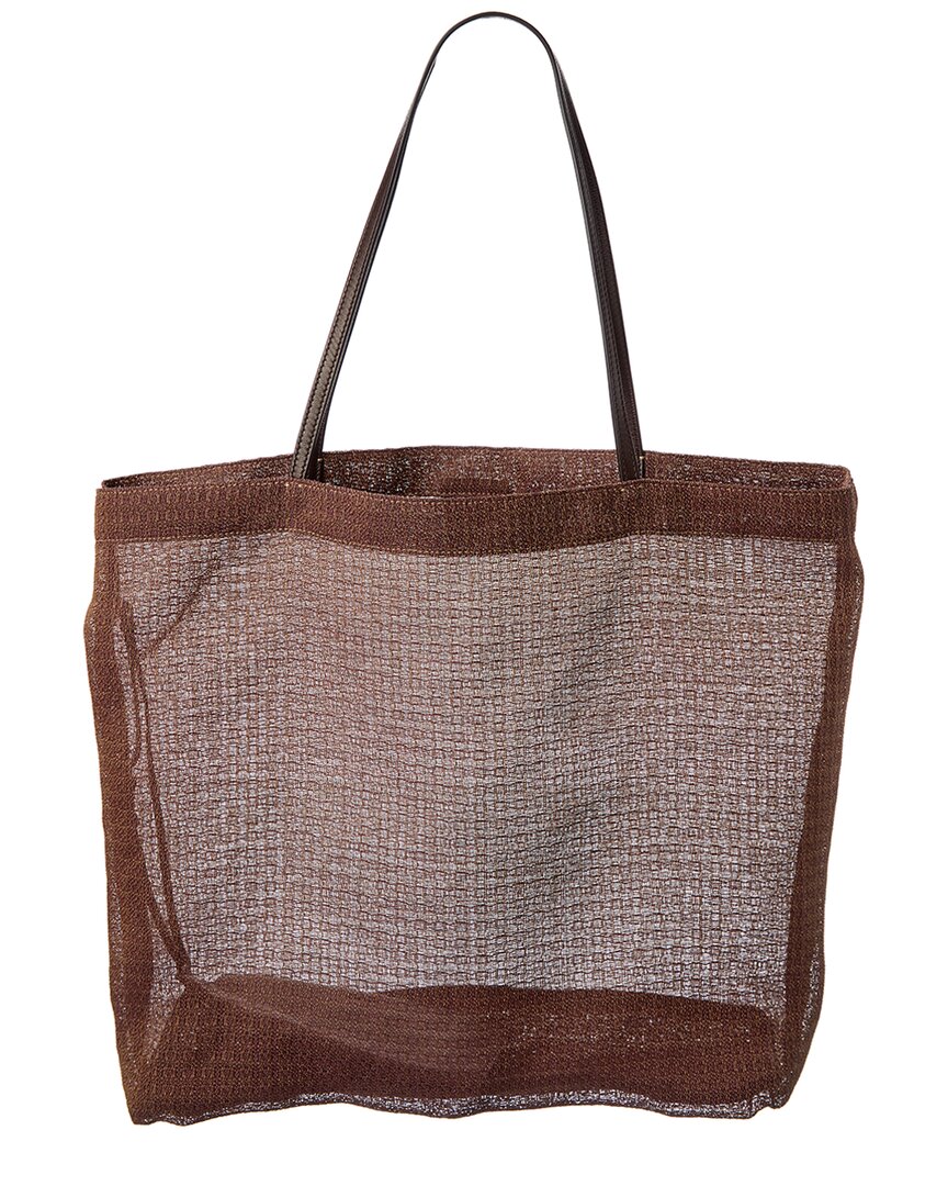The Row Barn Mesh Tote In Brown
