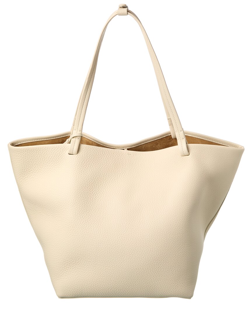 The Row Park Leather Tote In White