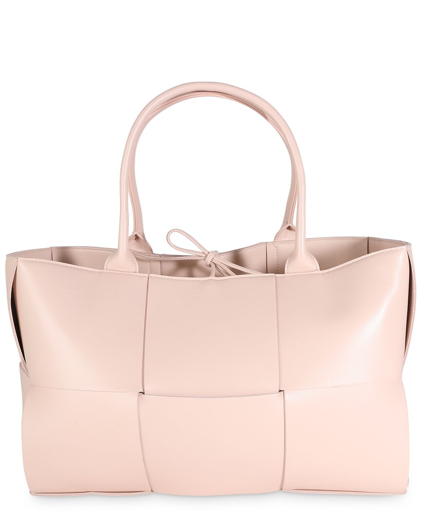 Bottega Veneta Pink Intrecciato Leather Arco Tote (authentic Pre-loved) In Pink
